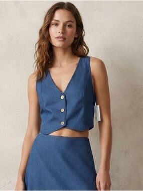 One Up Denim Crop Top
